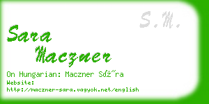 sara maczner business card
